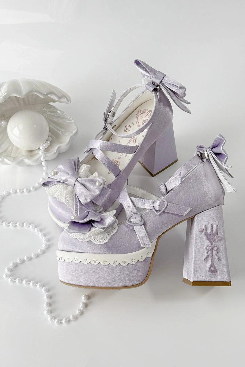 Sweet Ruffle Ribbon Lolita Shoes