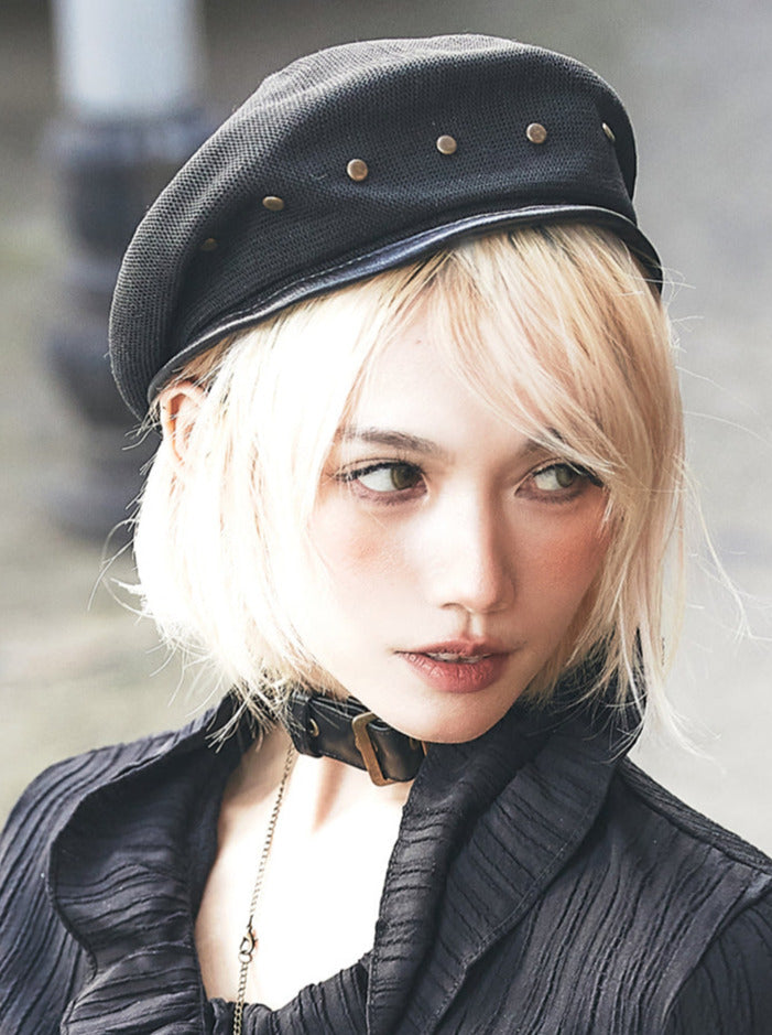 Steam Black Rivet Beret