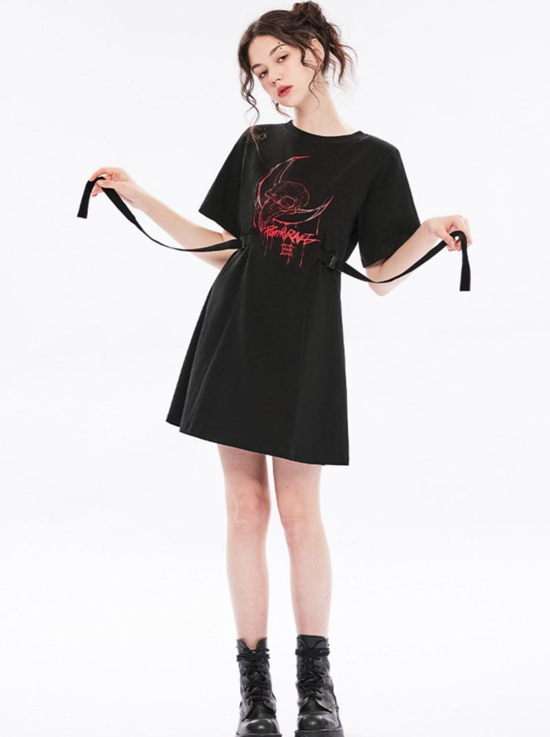 Punk Dark Waist T Shirt Dress