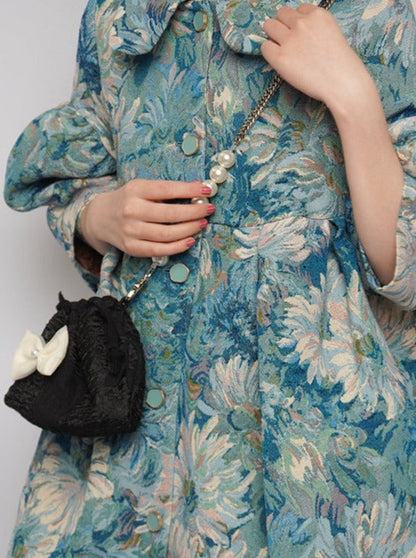 Pearl Ribbon Shoulder Chain Mini Bag