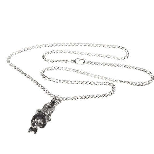 Awaiting the Eventide Bat Pendant Necklace by Alchemy Gothic
