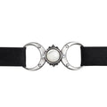 Triple Goddess Moon Pearl Ribbon Choker Necklace by Alchemy Gothic