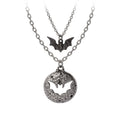 Luna Roost Bat and Moon Paired Necklaces by Alchemy Gothic.