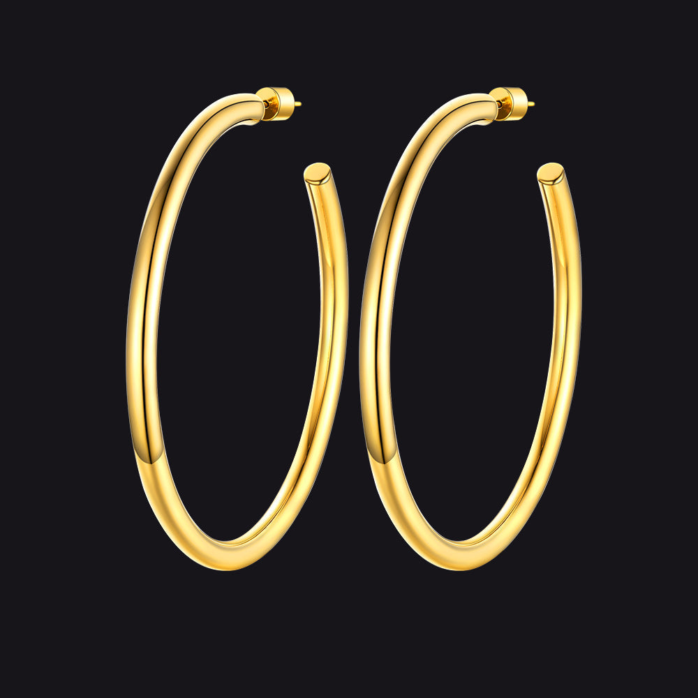 20/30/40/60/80mm Large Thin Hoop Earrings for