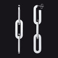 Stainless Steel Cuban Chain Dangle Earring for Girl