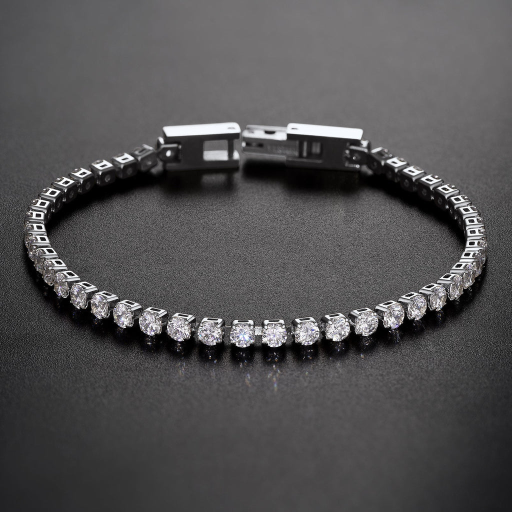 3mm Cz Diamond Cut Tennis Chain & Bracelet Set for