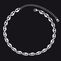 7.5mm Anchor Chain Link Choker Necklace for