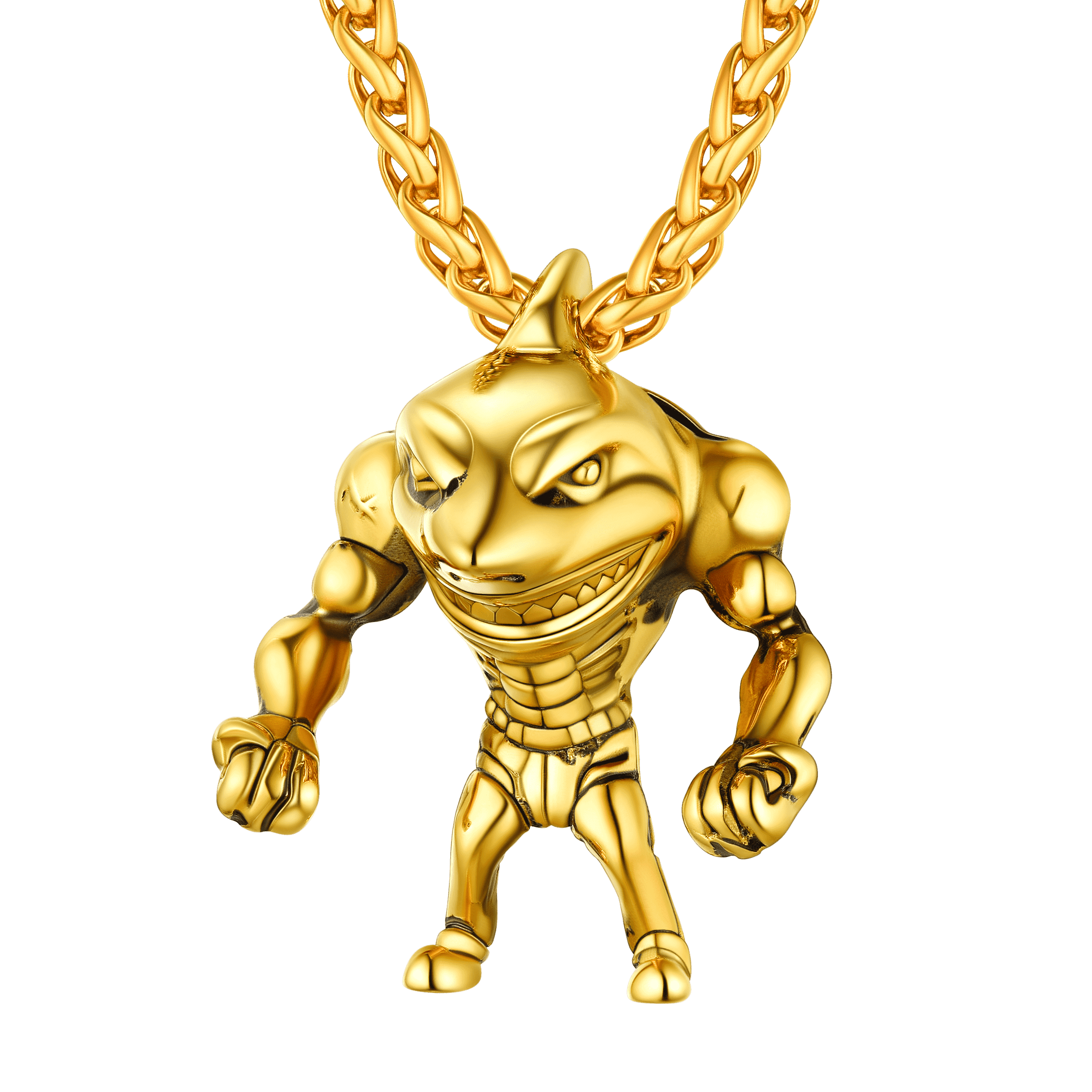 Punk Masculine Shark Necklace in Stainless Steel