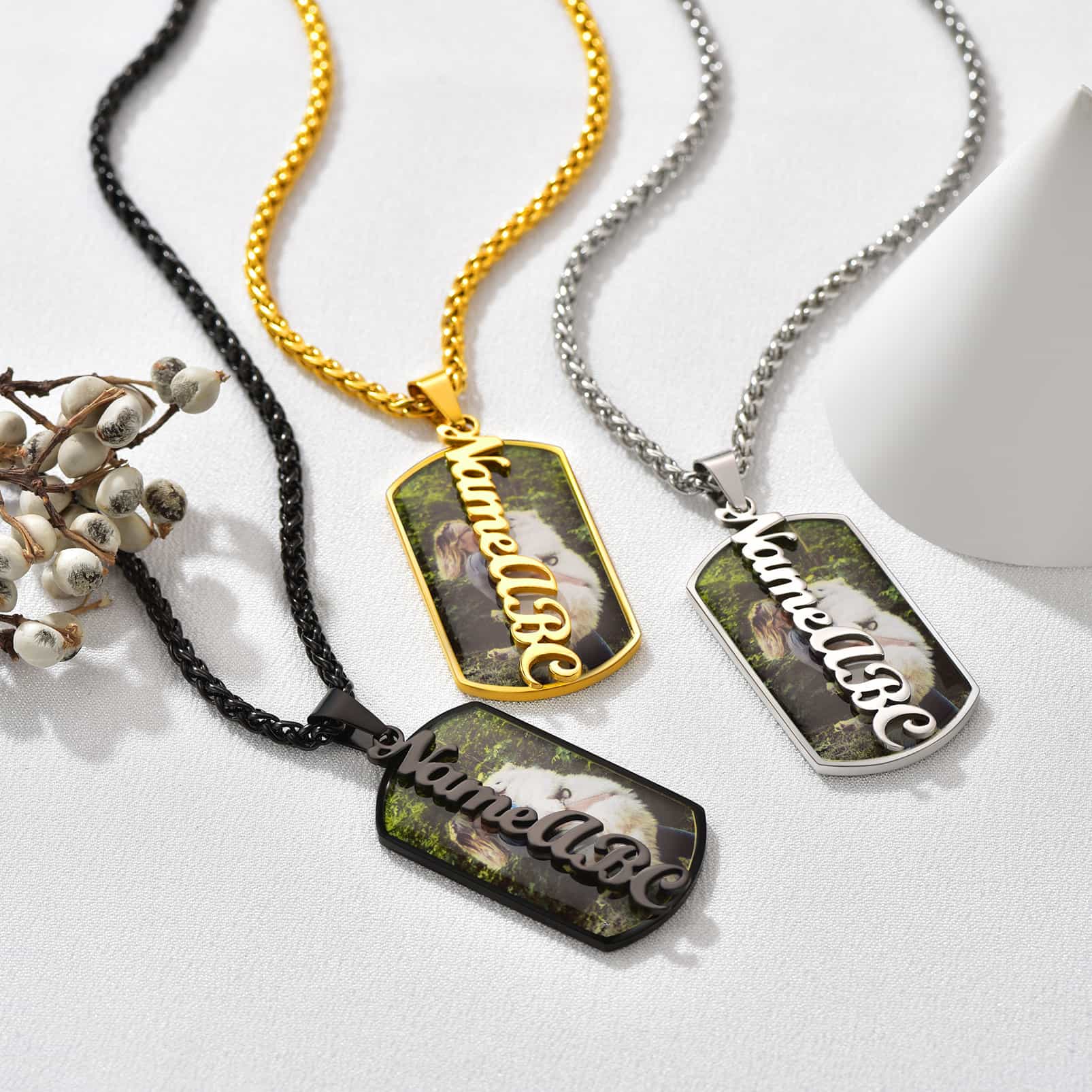 Customized Picture Dog Tags Necklace With Name for