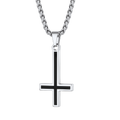 Enamel Upside Down Cross Necklace for