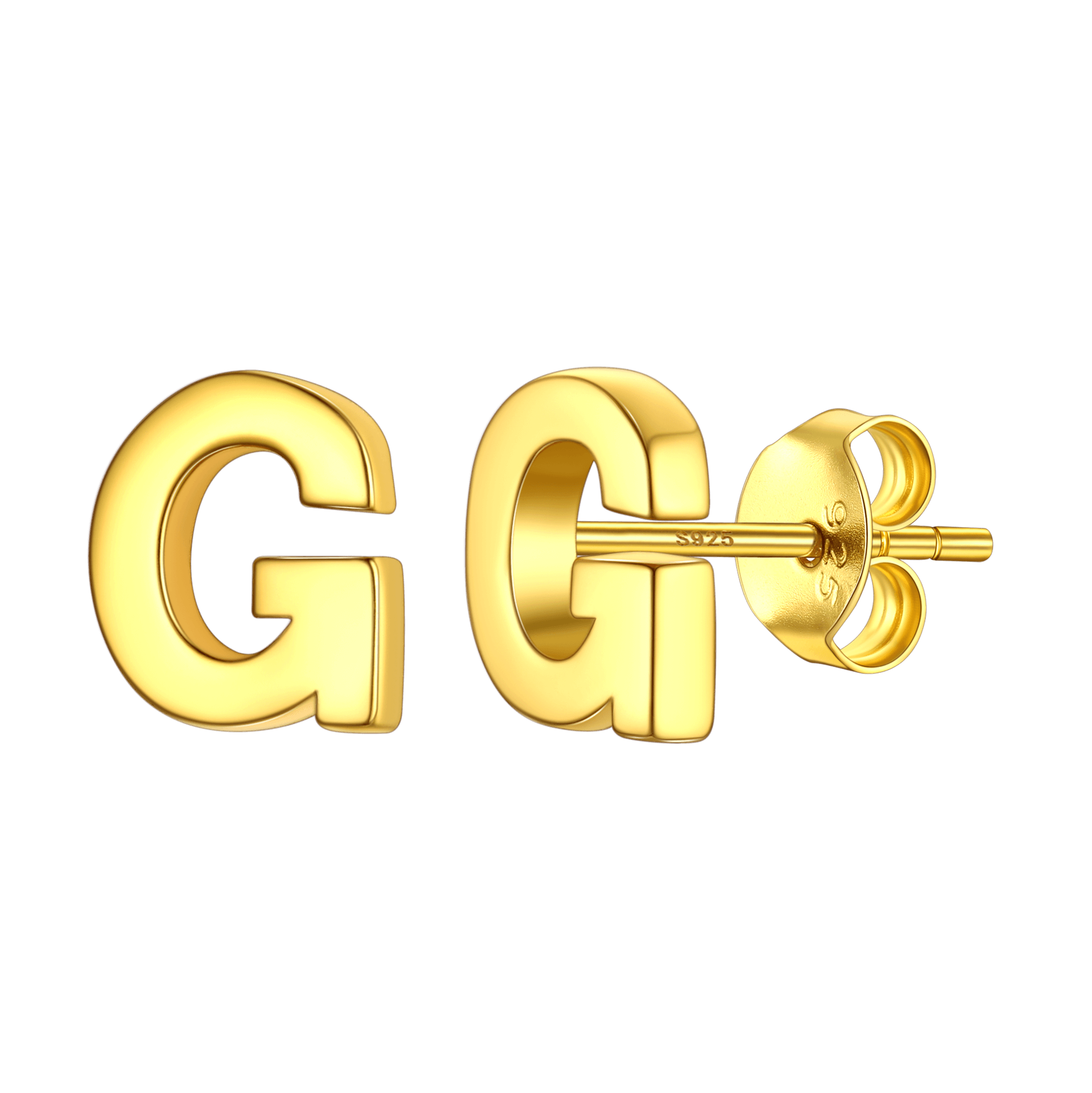 Sterling Silver Tiny Initial Letter Earrings Alphabet Studs for