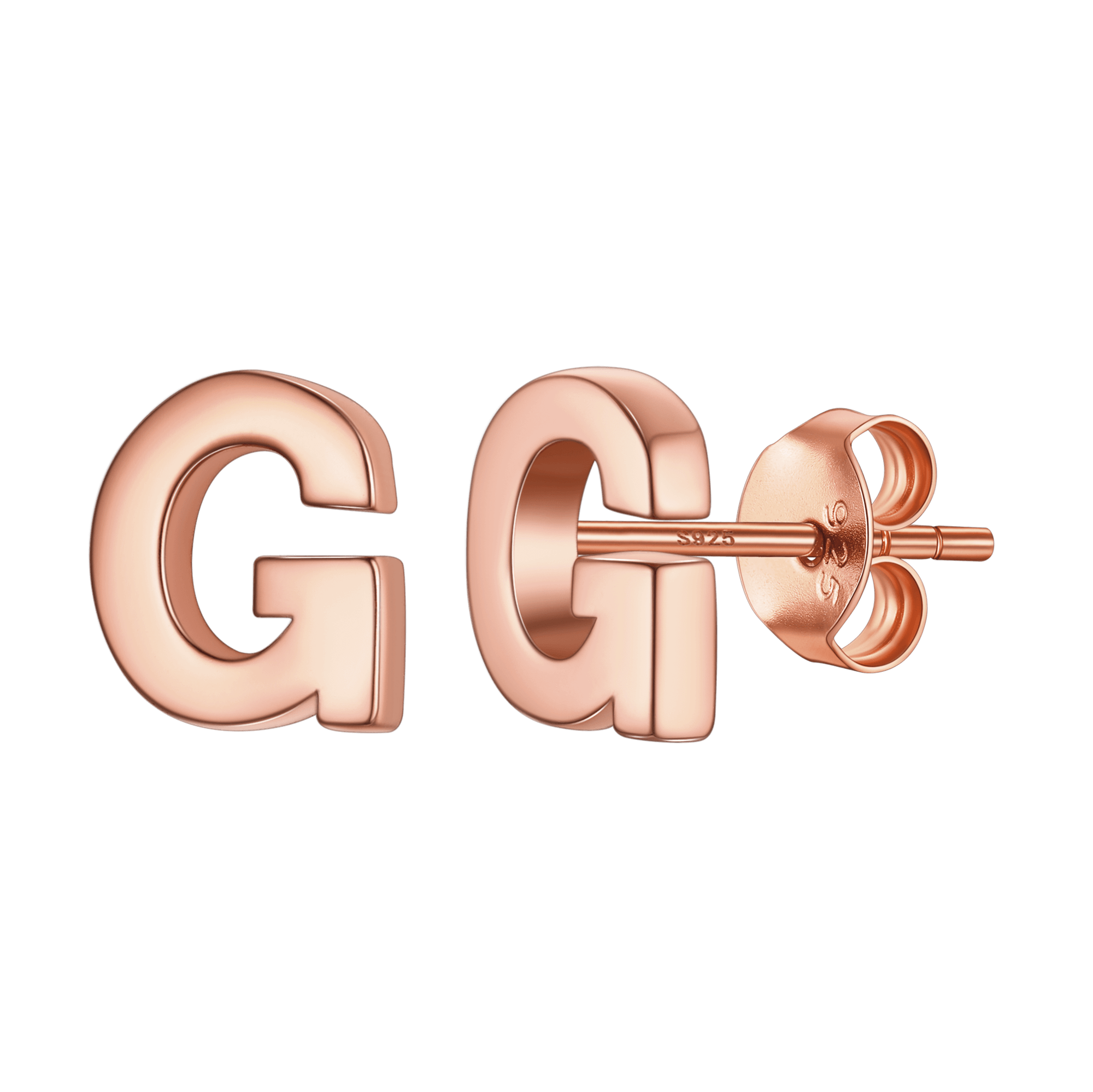 Sterling Silver Tiny Initial Letter Earrings Alphabet Studs for