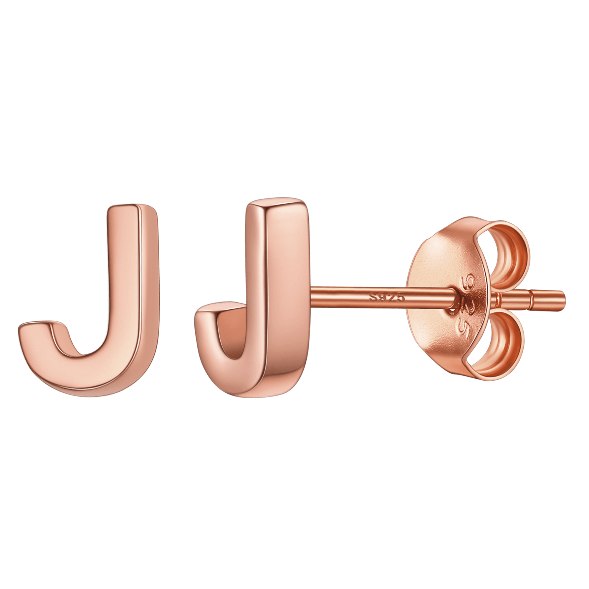 Sterling Silver Tiny Initial Letter Earrings Alphabet Studs for