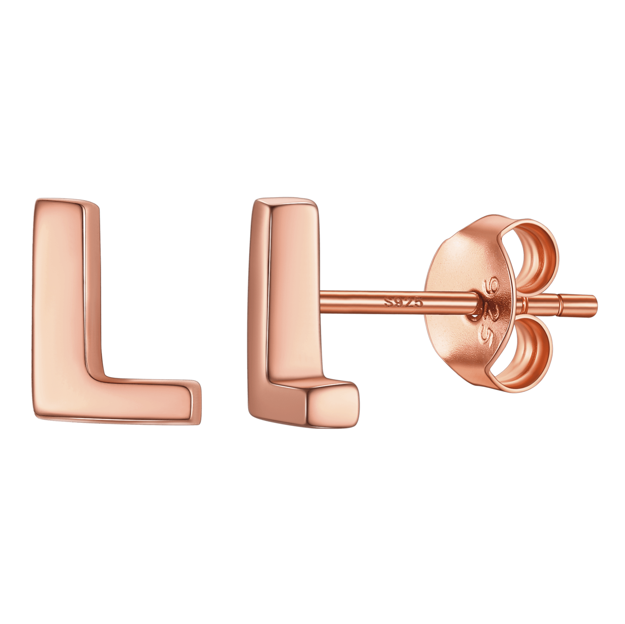 Sterling Silver Tiny Initial Letter Earrings Alphabet Studs for