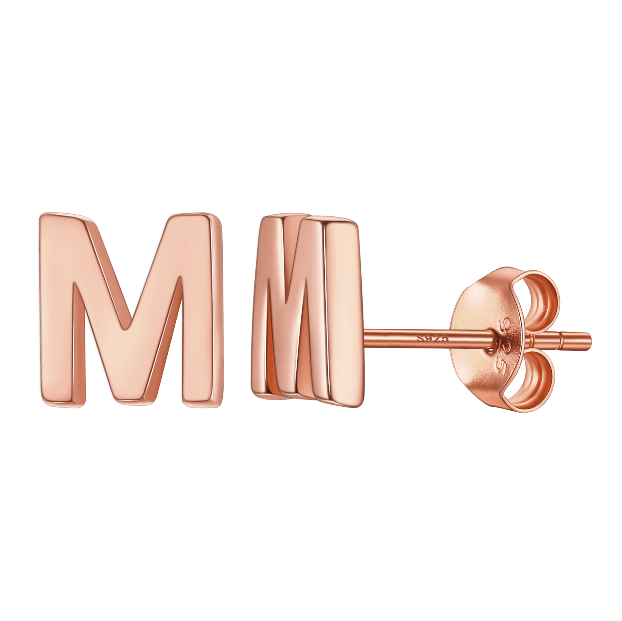 Sterling Silver Tiny Initial Letter Earrings Alphabet Studs for