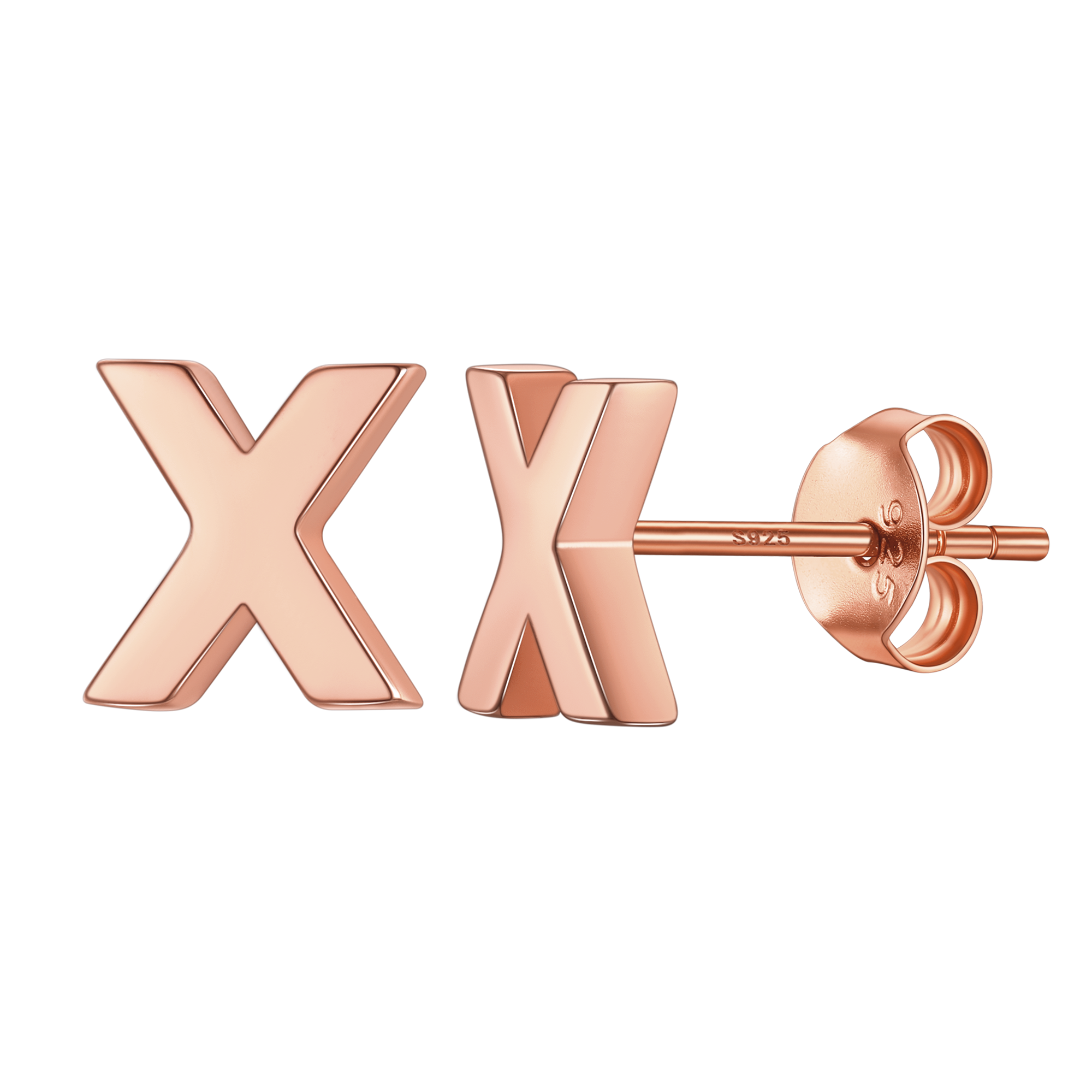 Sterling Silver Tiny Initial Letter Earrings Alphabet Studs for