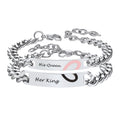 Custom Engraving Heart Couple Link Bracelet