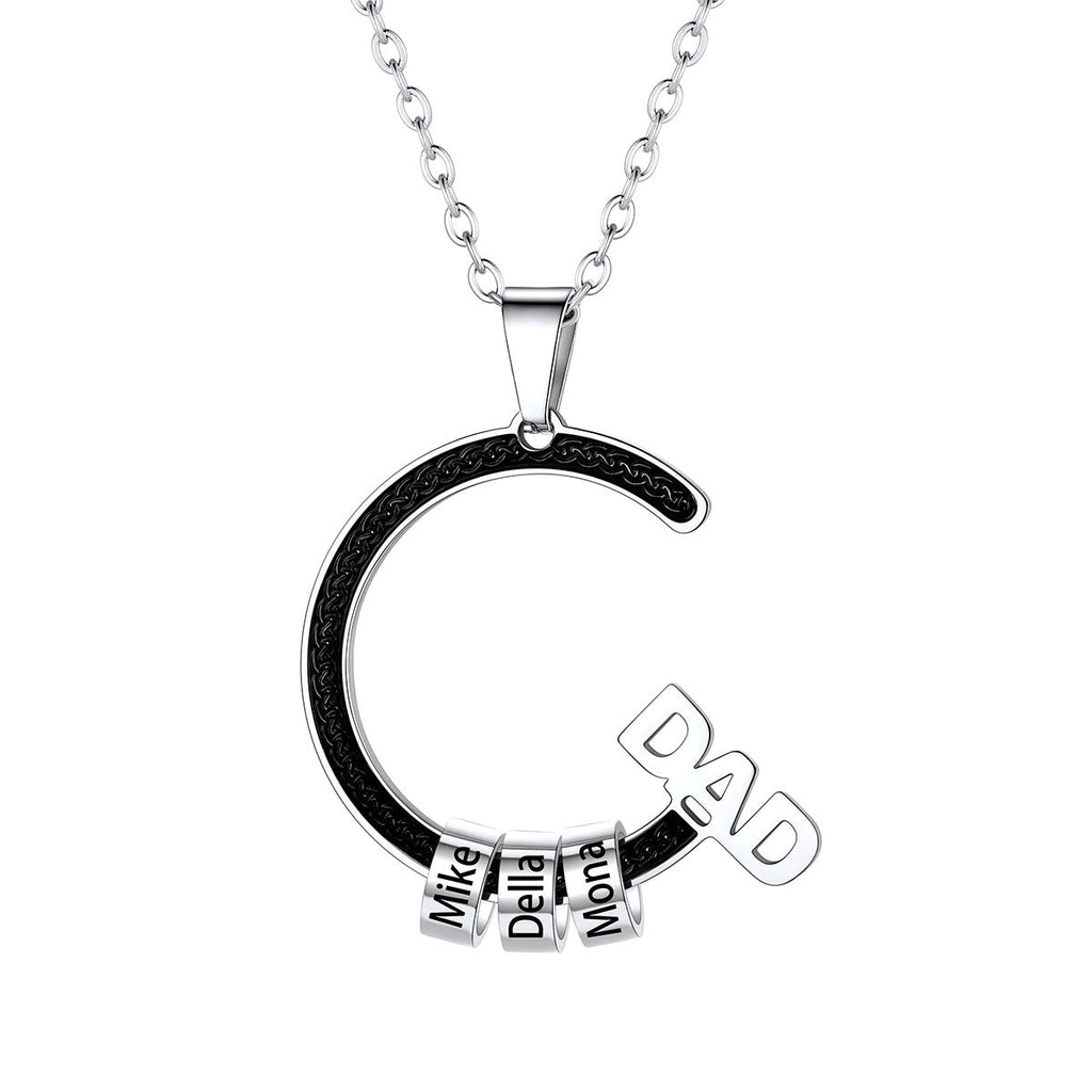 Personalized 1-5 Names Beads Necklace for Dad