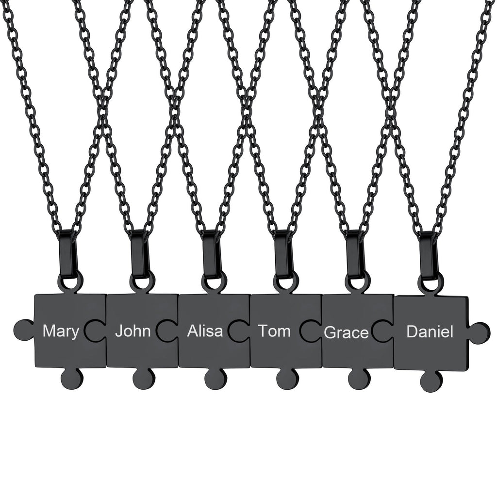 Custom Puzzle Piece Matching Pendant Necklaces Set for Family Best Friends