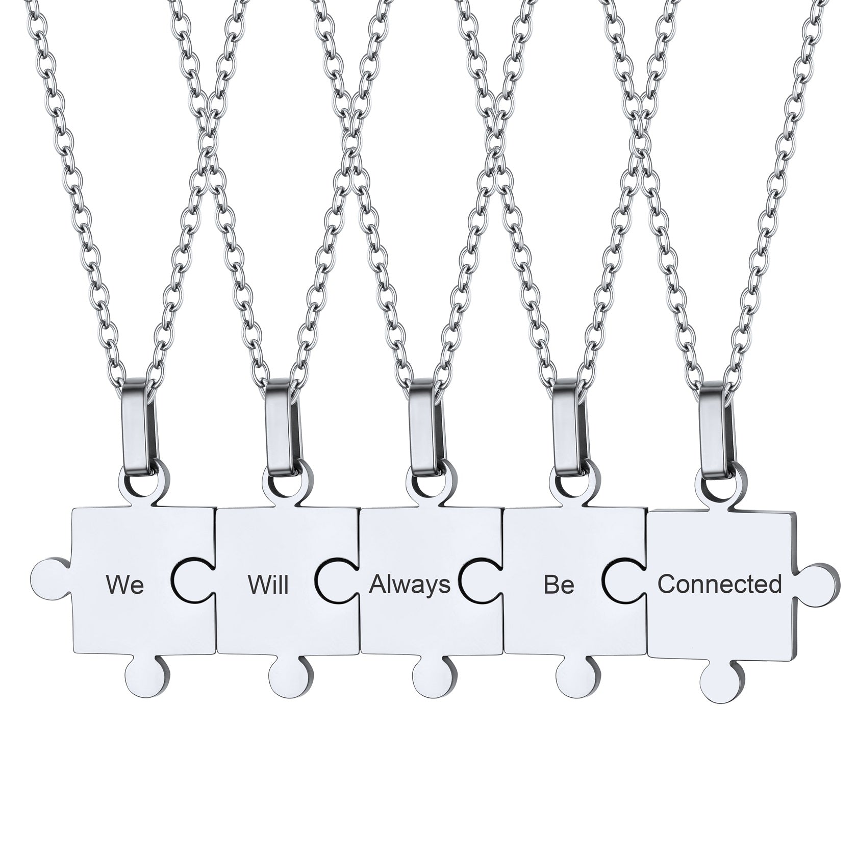 Custom Puzzle Piece Matching Pendant Necklaces Set for Family Best Friends