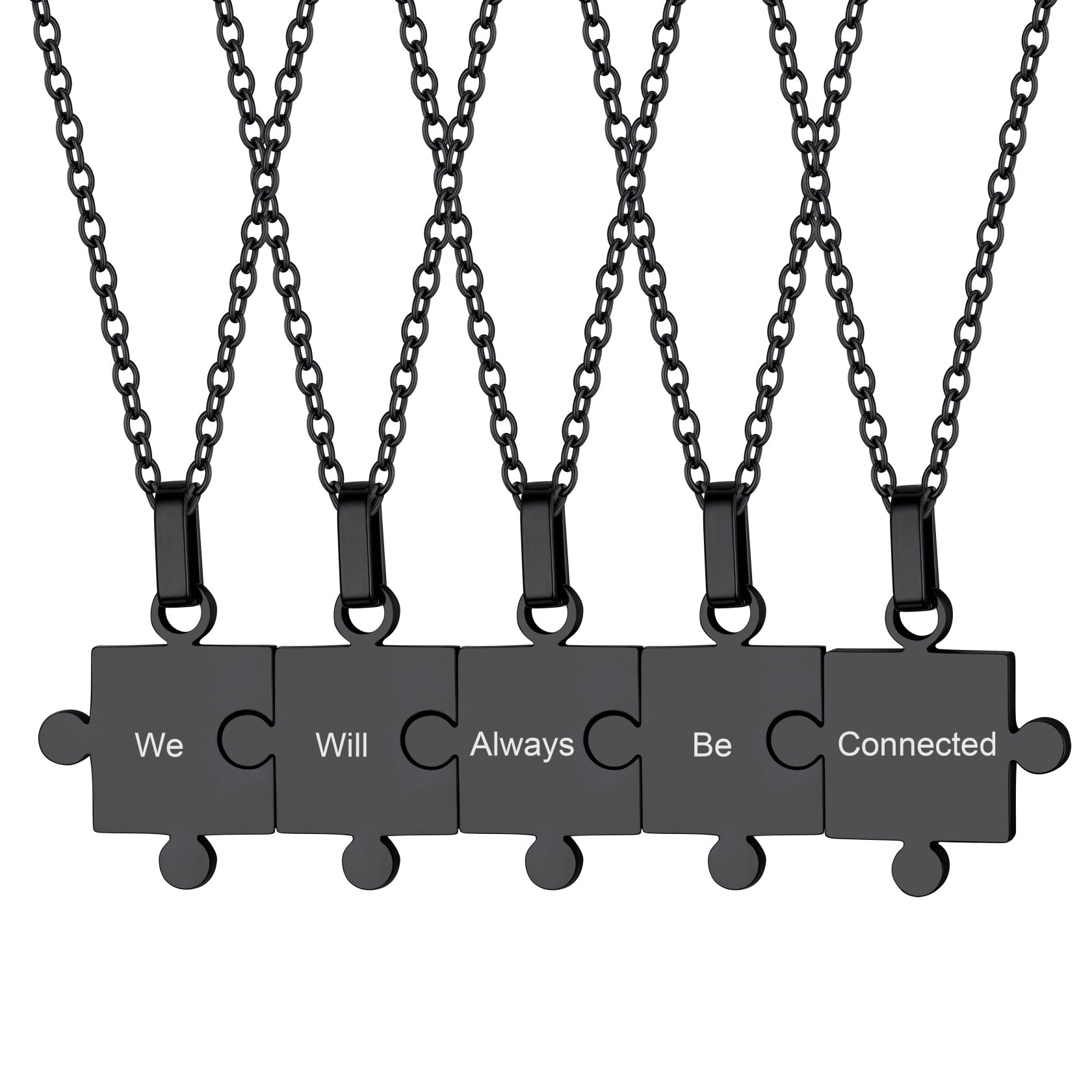 Custom Puzzle Piece Matching Pendant Necklaces Set for Family Best Friends