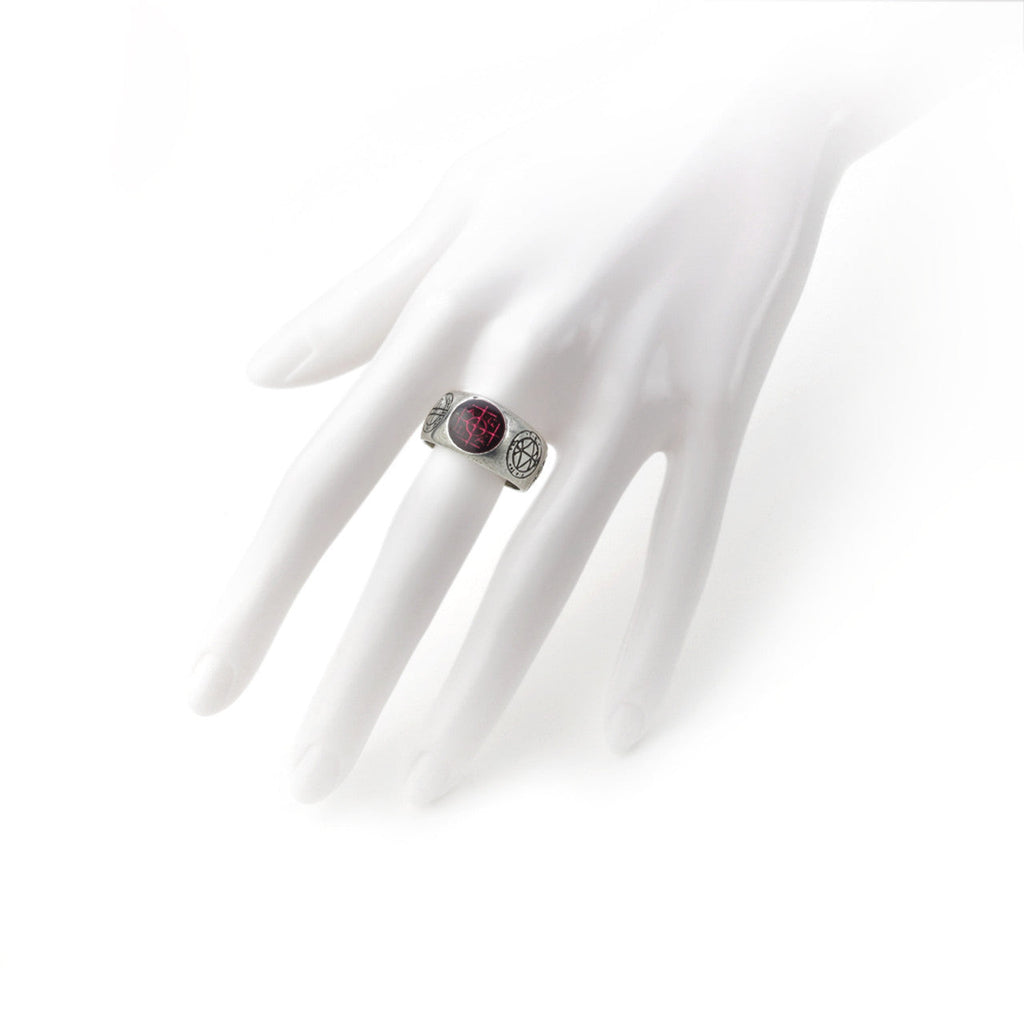 Agla Alchemy Gothic Pewter Talisman Ring