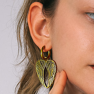 Flash Punk Angel Wing Hoop Dangle Earrings for