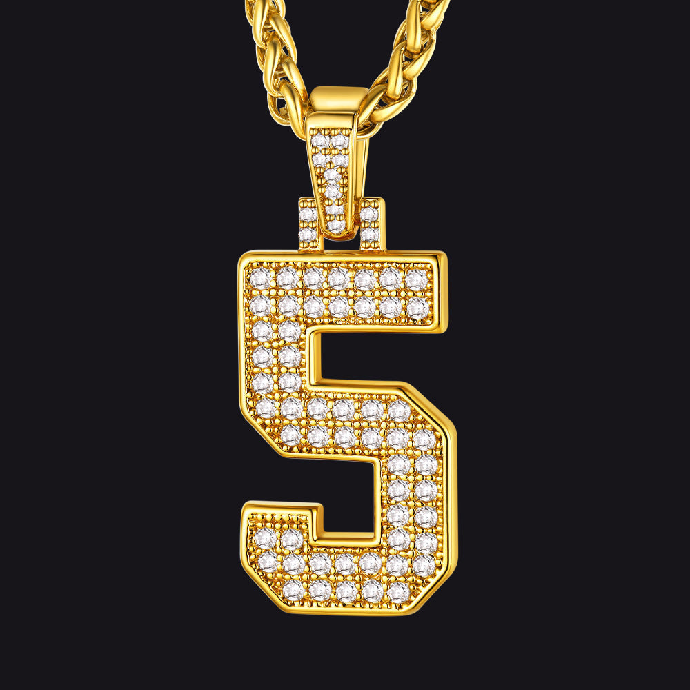 Baseball Diamond Jersey Number Chain Necklace for