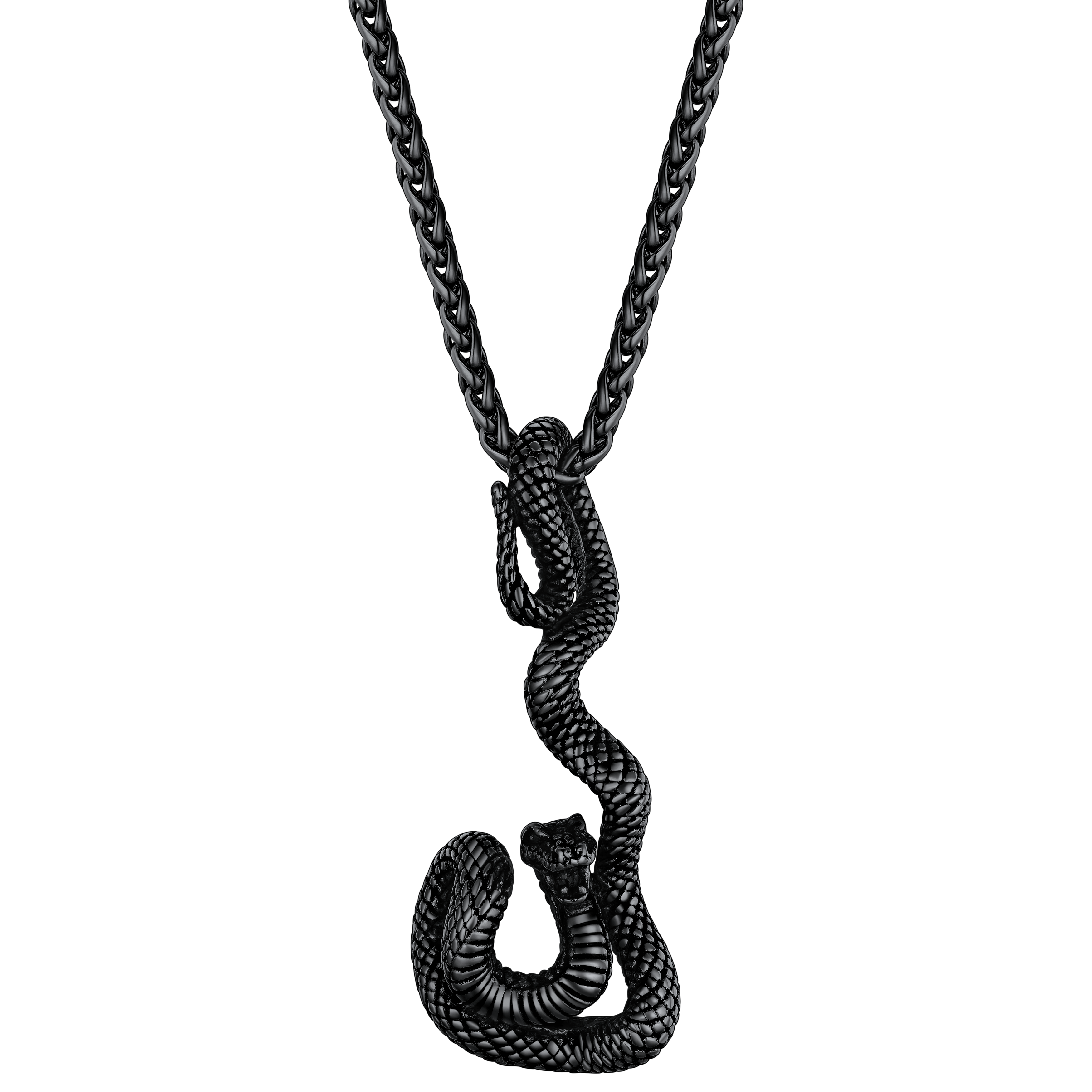 Flash Gothic Snake Pendant Necklace for