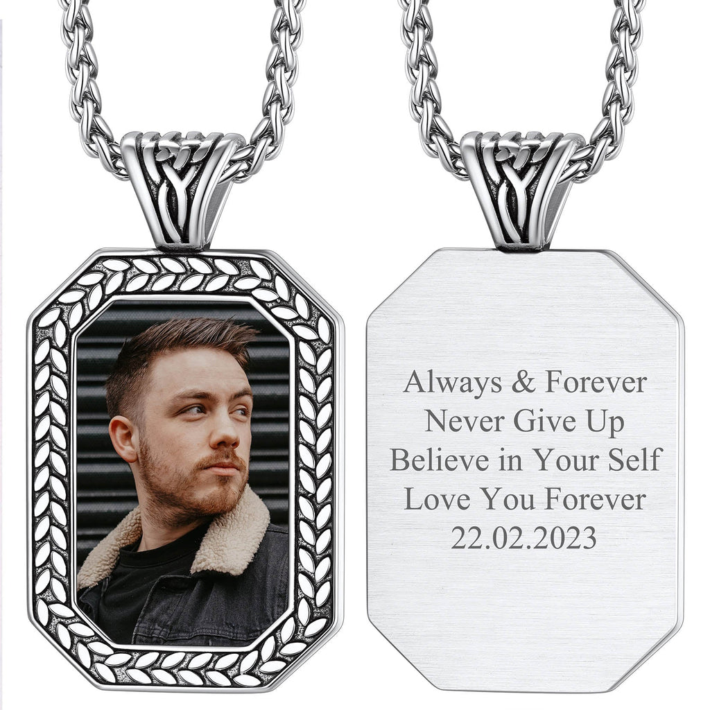 Customized Picture Dog Tag Necklace Photo Pendant for