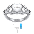 Customized Claddagh Heart Celtic Knot Urn Ashes Ring for