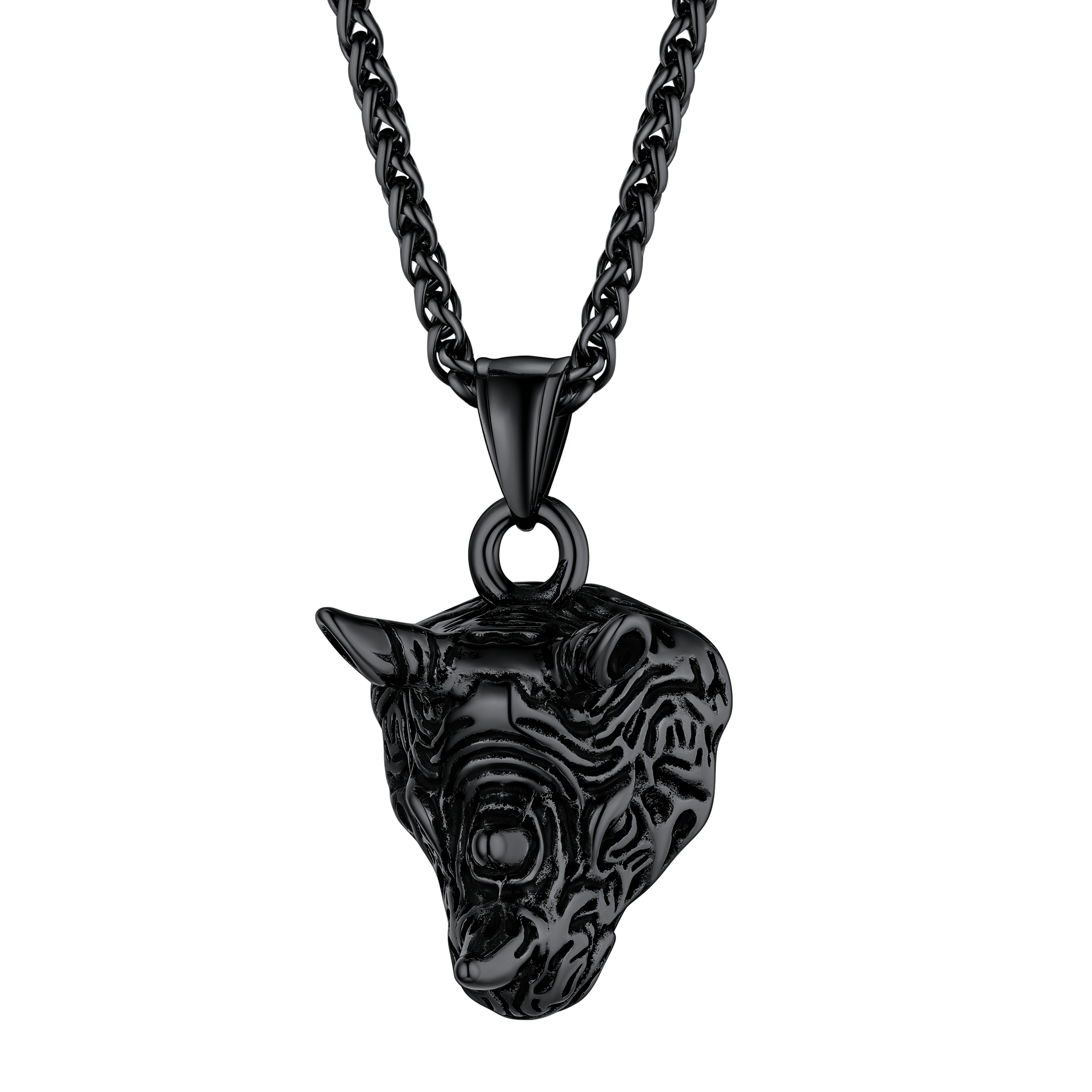 Flash Gothic Rhinoceros Pendant Necklace