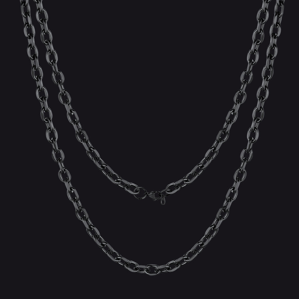 Classic Rolo Cable Link Chain Necklace Stainless Steel Chain for