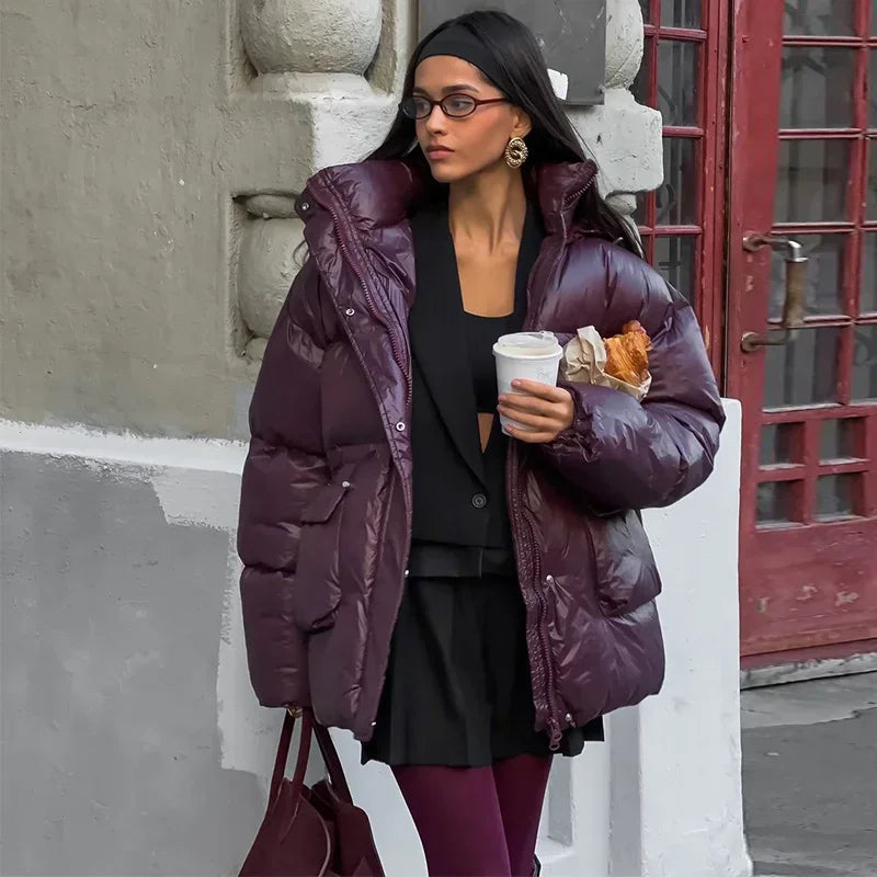 Winter Puffer Jacket Burgundy