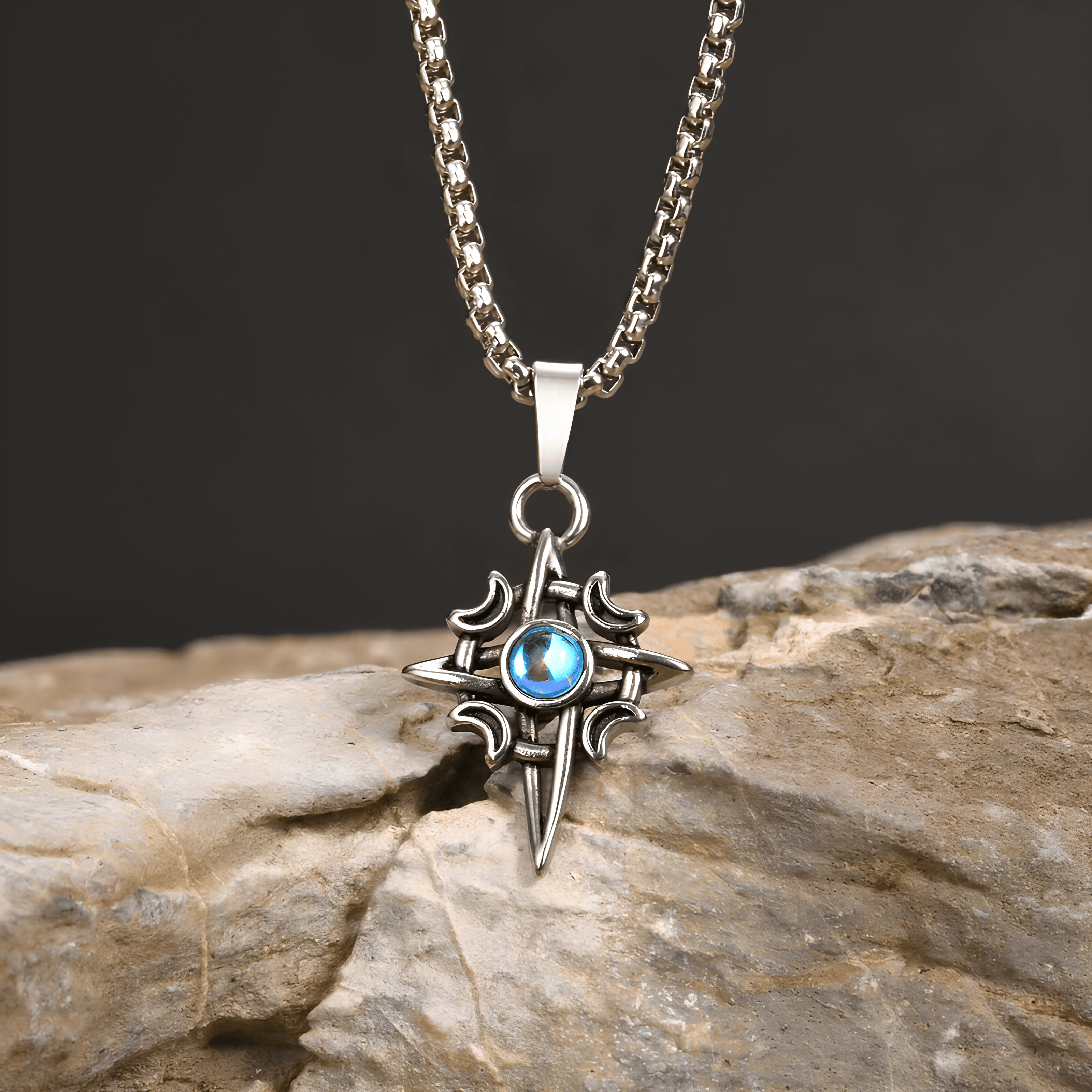 Celestial Cross of the Moons Necklace