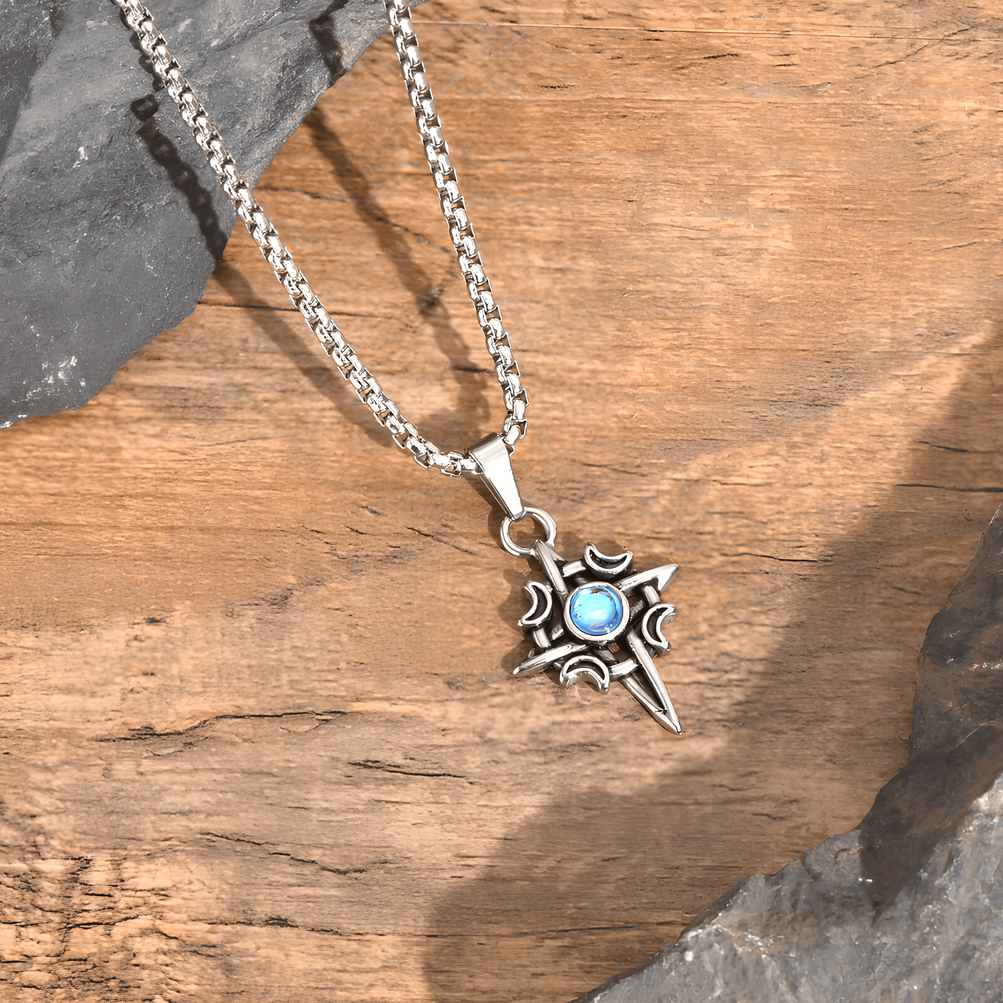 Celestial Cross of the Moons Necklace