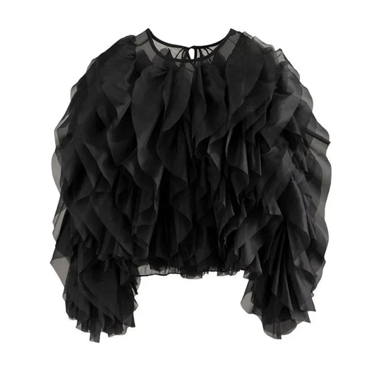 Gothic Style Blouse Black