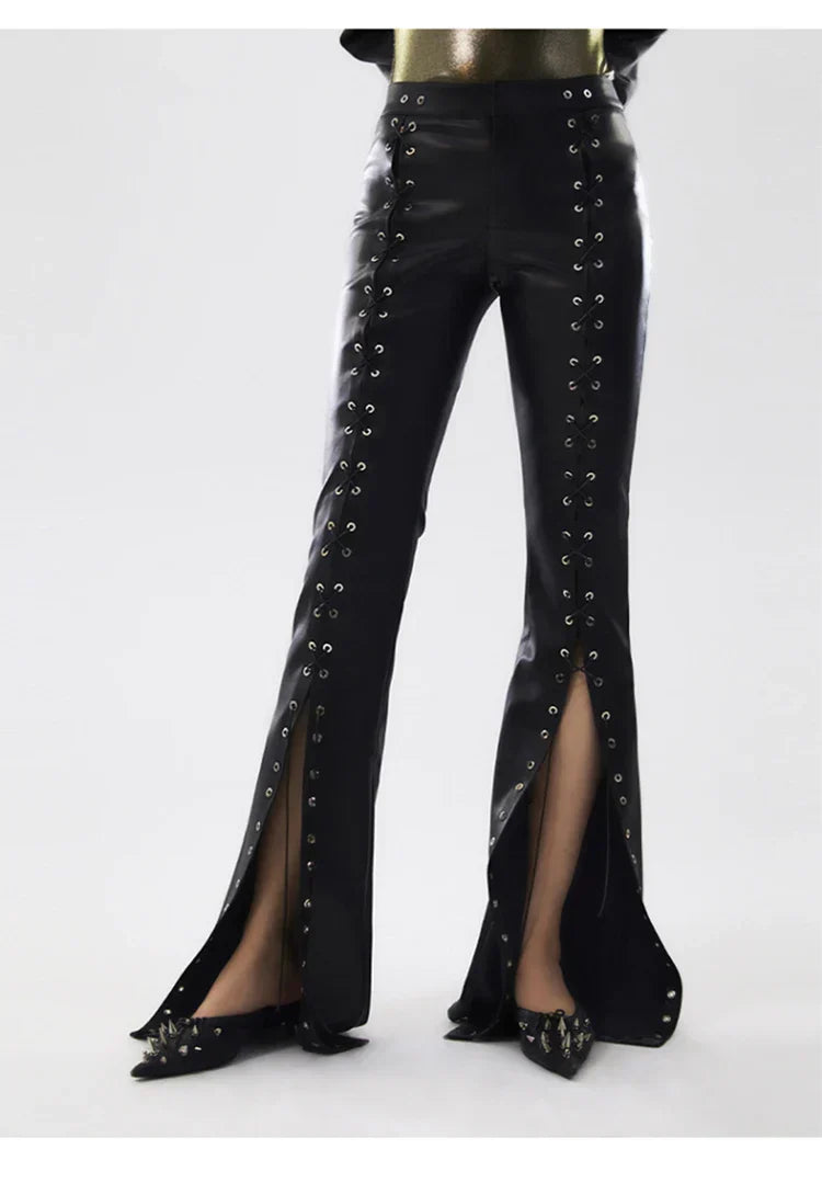 Leather Flare Pants