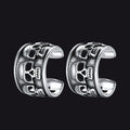 Sterling Silver Skull Ear Cuff Earrings Non-piercing for