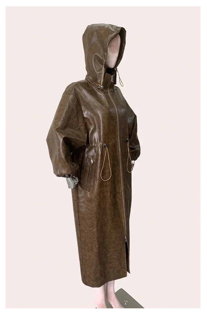 Leather Coat Brown