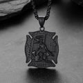 Firefighter Saint Florian Medallion Necklace in 316l Stainless Steel