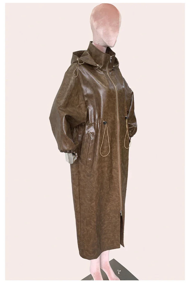 Leather Coat Brown