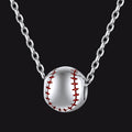 Sterling Silver Baseball Pendant Necklace for