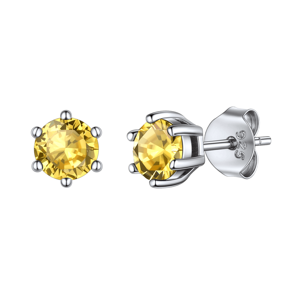 925 Sterling Silver Birthstone Stud Earrings for