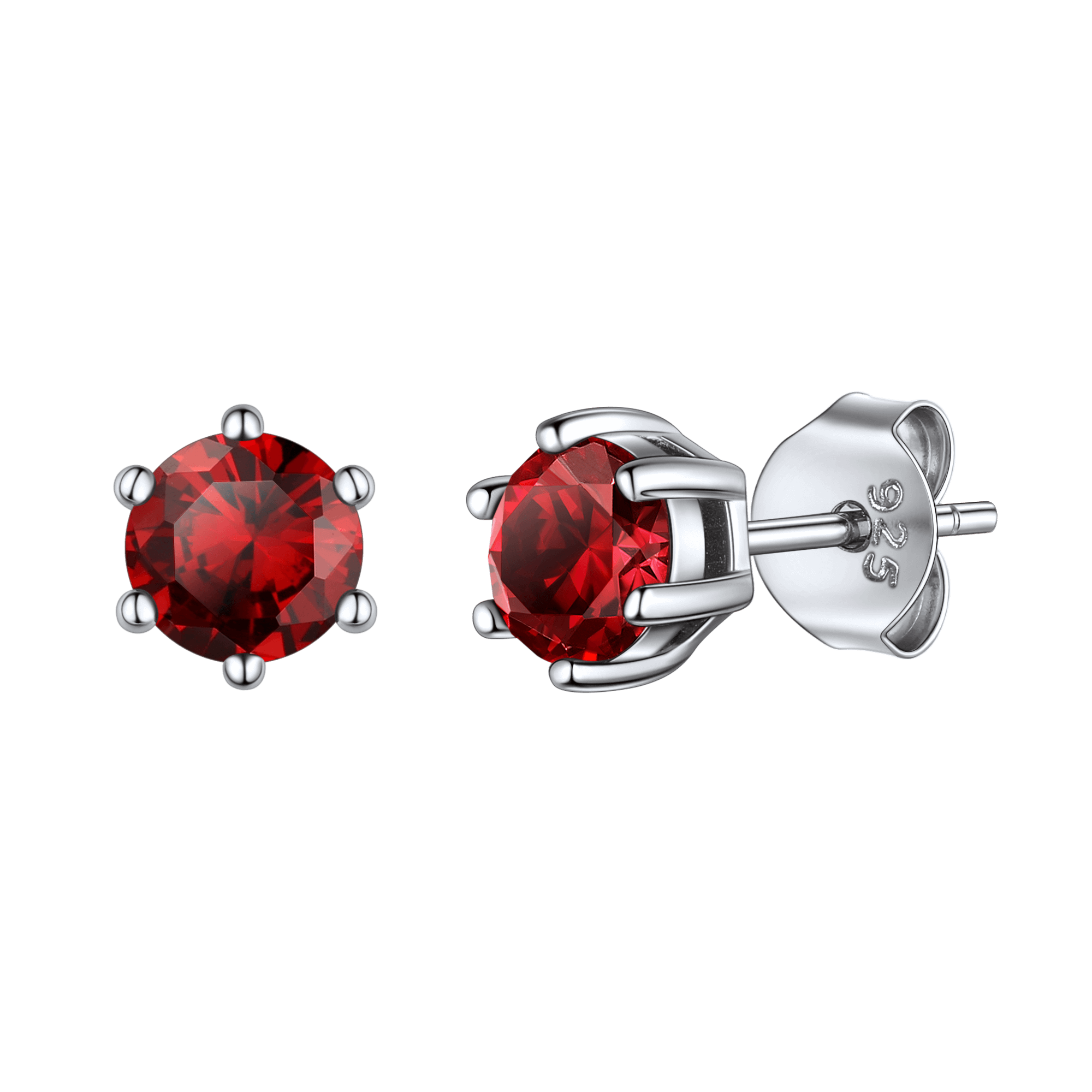 925 Sterling Silver Birthstone Stud Earrings for