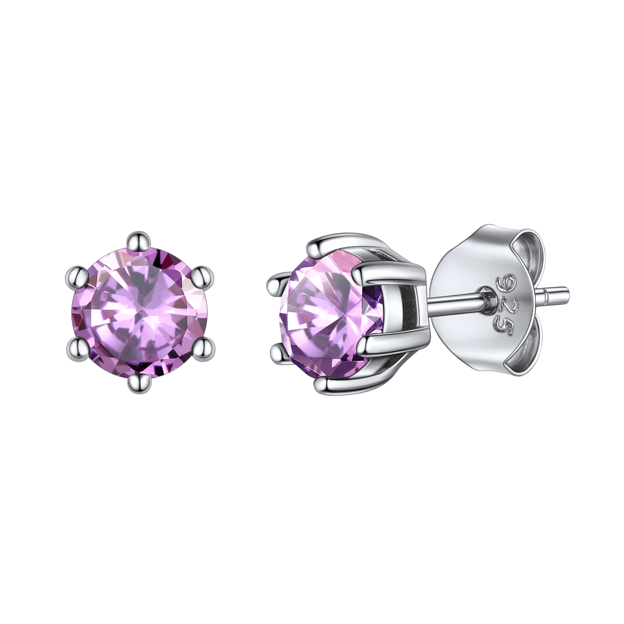 925 Sterling Silver Birthstone Stud Earrings for