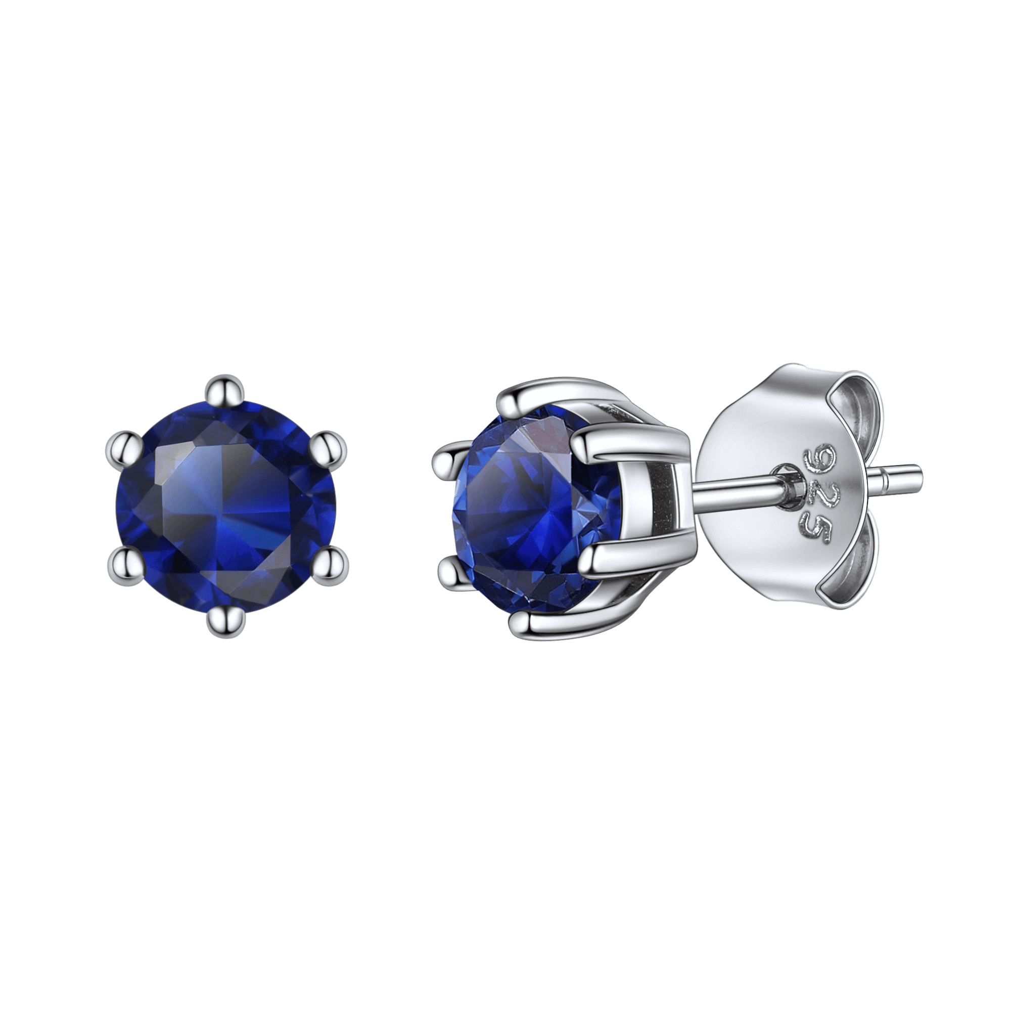 925 Sterling Silver Birthstone Stud Earrings for