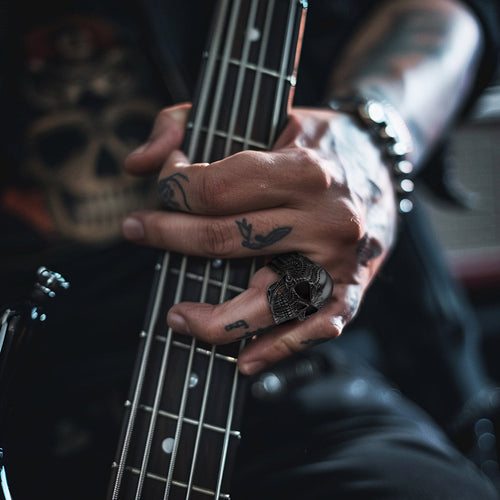 Biker Gothic Skull Ring for in Stainless Steel