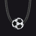 3d Soccer Sport Necklace With Braided Leather Necklace for Sports Fans