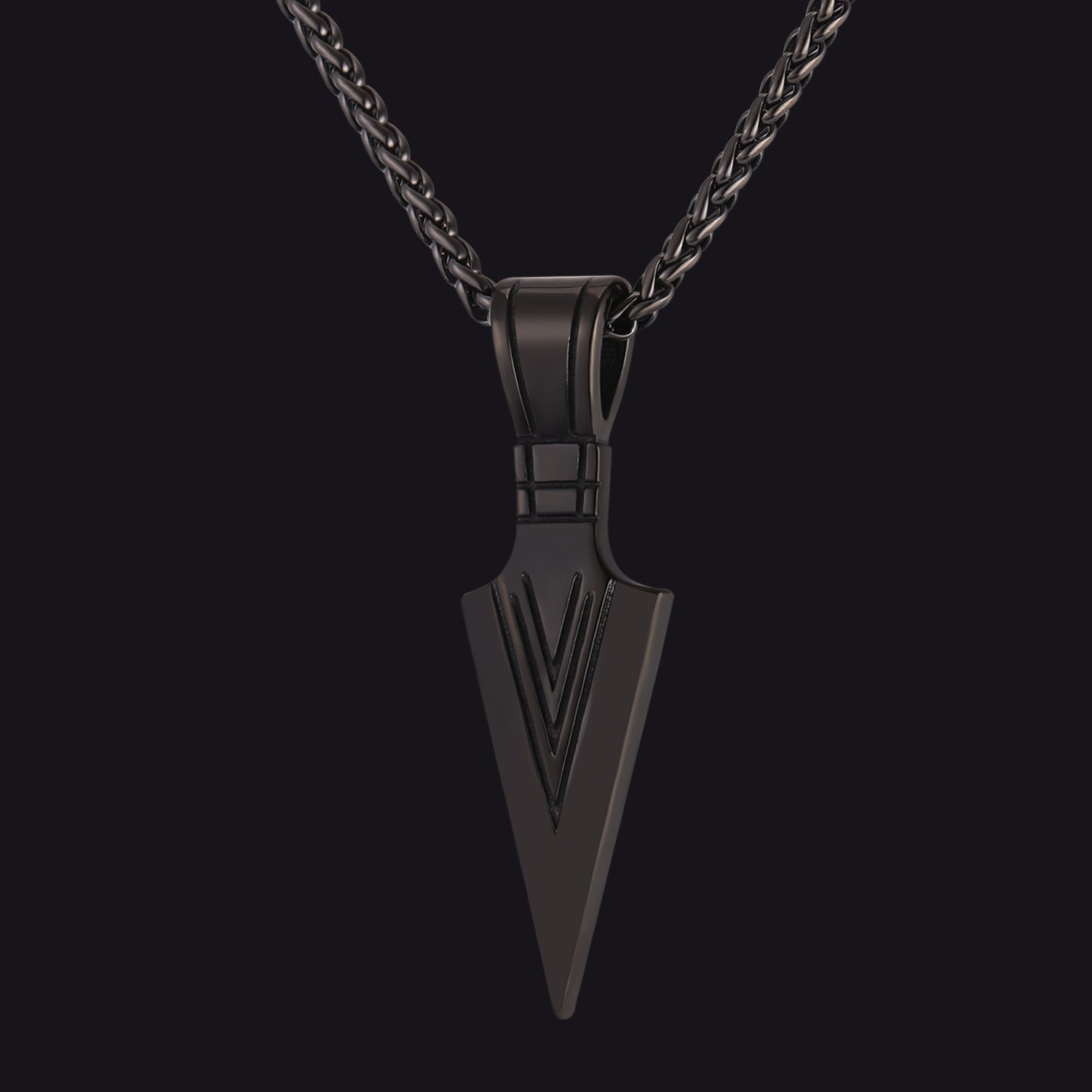 Spear Point Arrowhead Necklace Pendant for